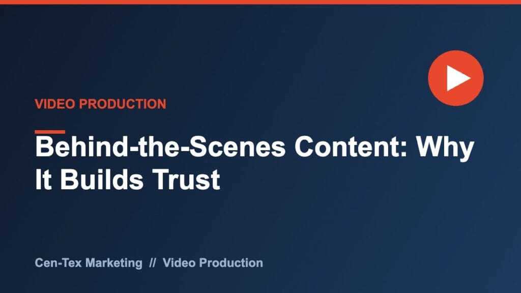 Behind-the-scenes video builds trust
