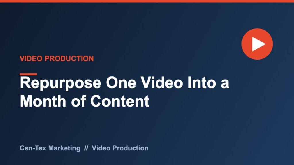 Repurpose video into a month of content
