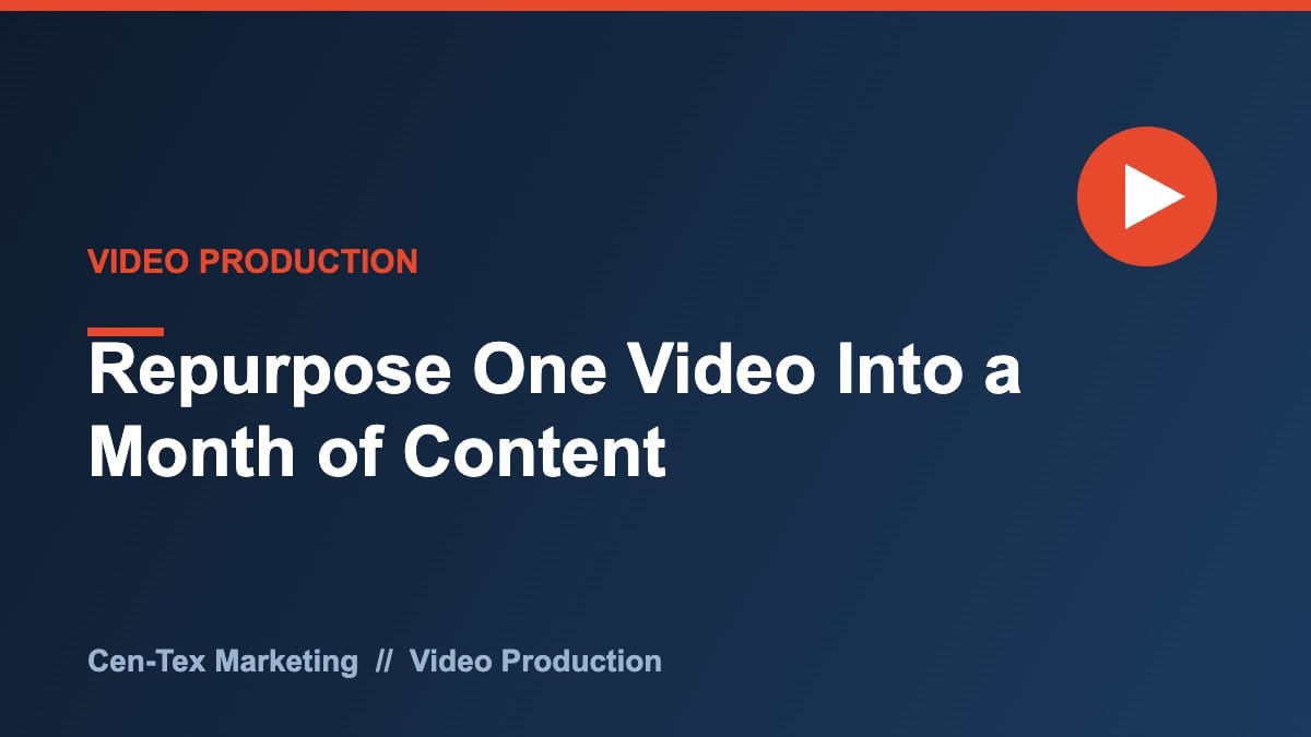 Repurpose video into a month of content