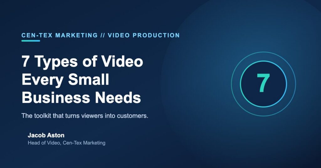 Seven types of business video toolkit graphic