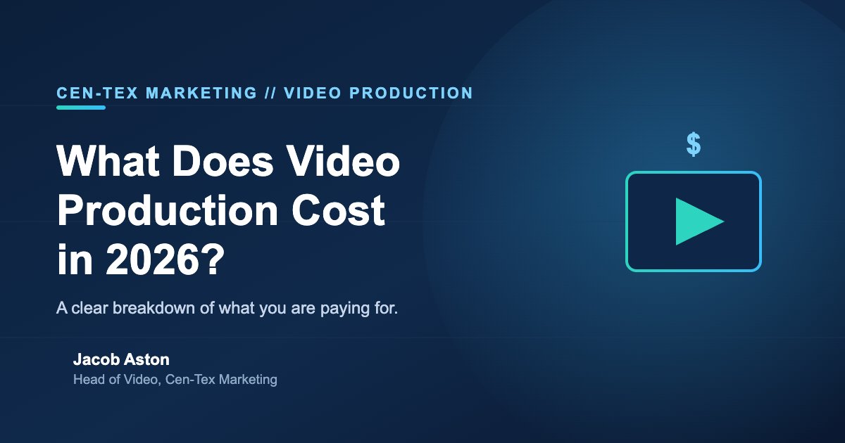 Video production cost breakdown graphic with camera and dollar sign